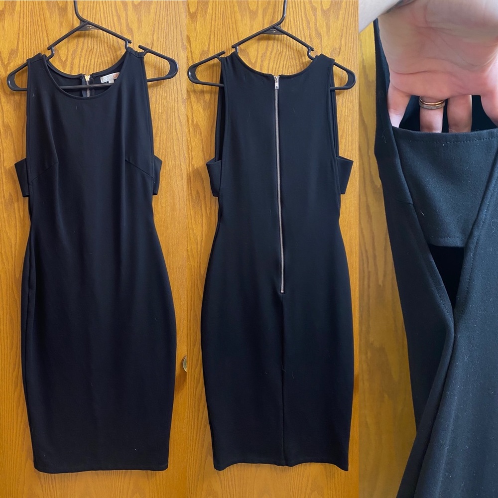 Little black dress. Good for cocktail party, or a professional presentation.